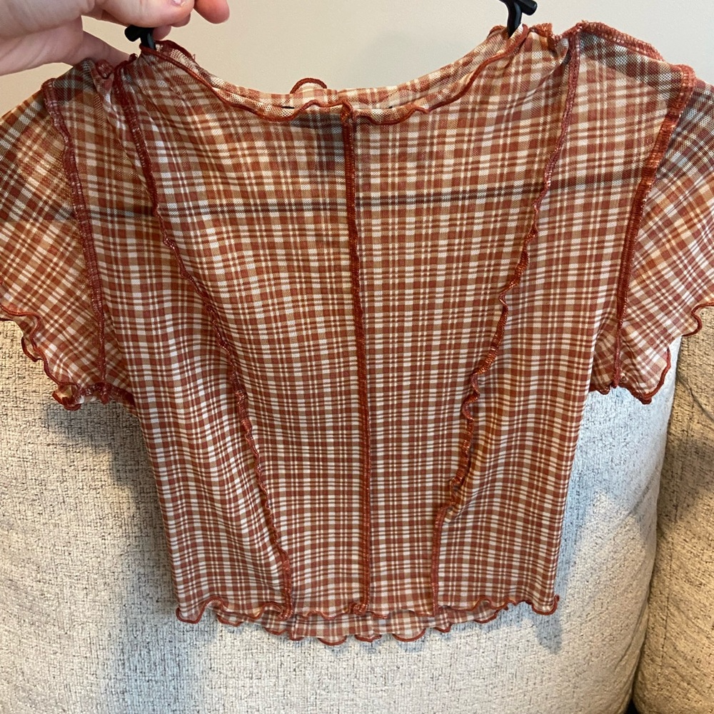 Plaid Sheer Crop Top